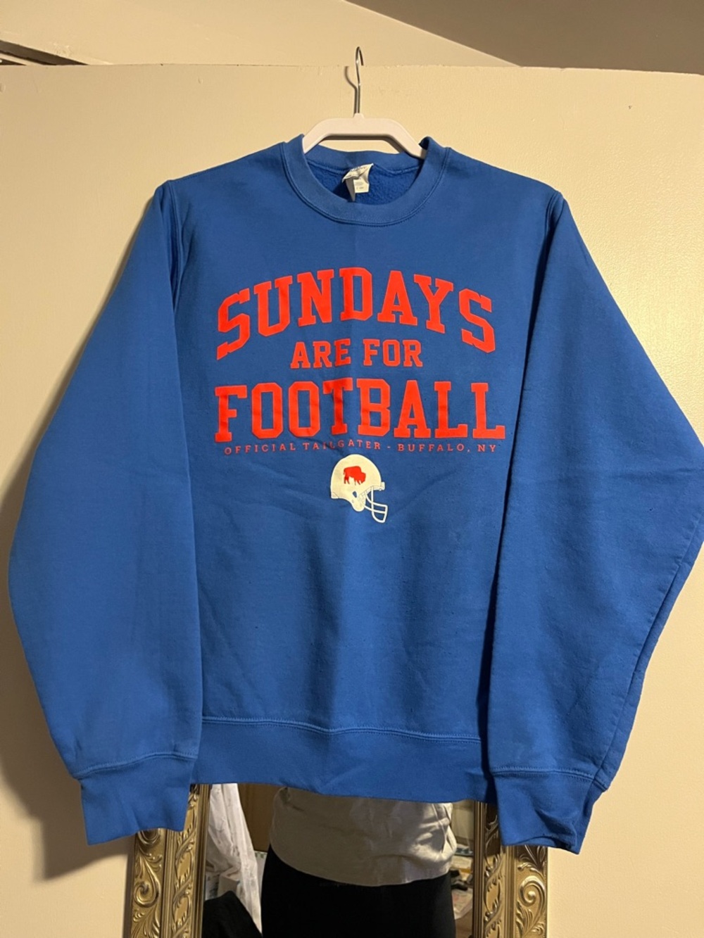 Hanes Royal Blue Crewneck Sweatshirt with Red Lettering